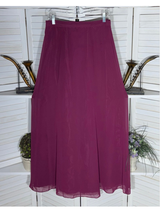 Alfred Angelo Dresses & Skirts - Vintage Y2K Alfred Angelo skirt chiffon burgundy maxi full swing elastic waist S
